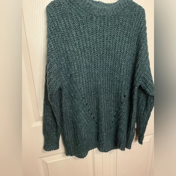 American Eagle Dark Forrest Emerald Green Slouchy Crew‎ Neck Sweater Size XS - Picture 6 of 6
